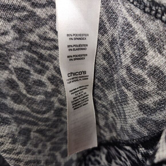 Chico’s Leopard Print L/S Slouchy Cowl Neck Tunic Size 3 (18) PLUS Lagenlook - Picture 3 of 8